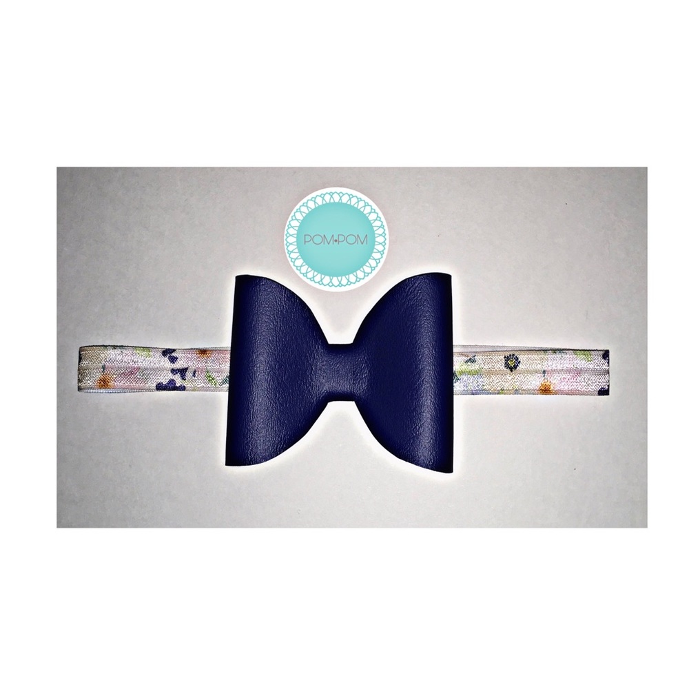 Baby Faux Leather Bow Flower Headband